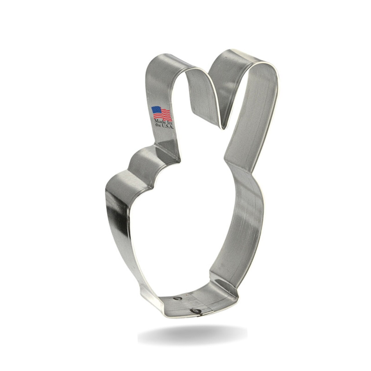 CookieCutter.Com Hand Peace Sign Cookie Cutter 4 in, Tin Plate Steel, Handmade in USA